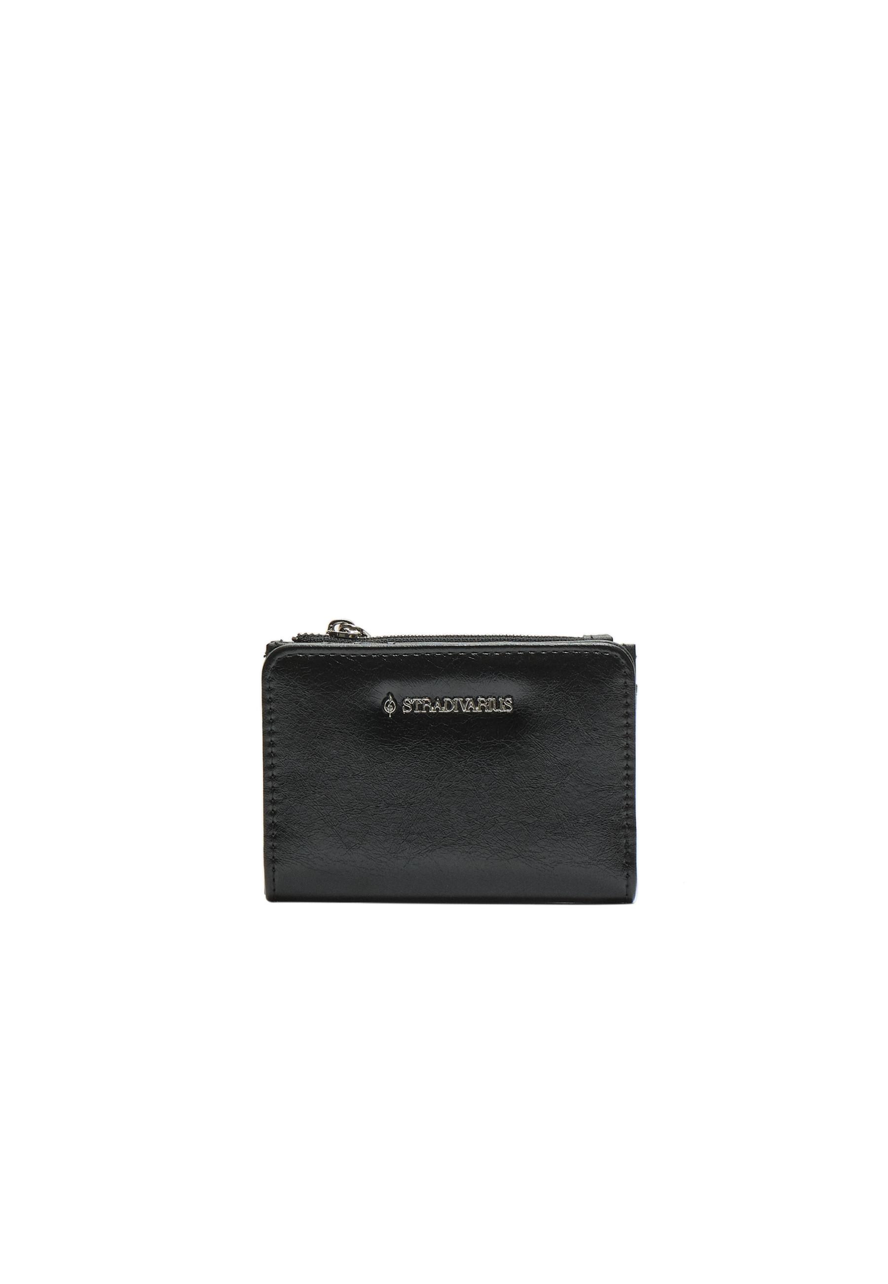 Basic zipped card holder purse — Black