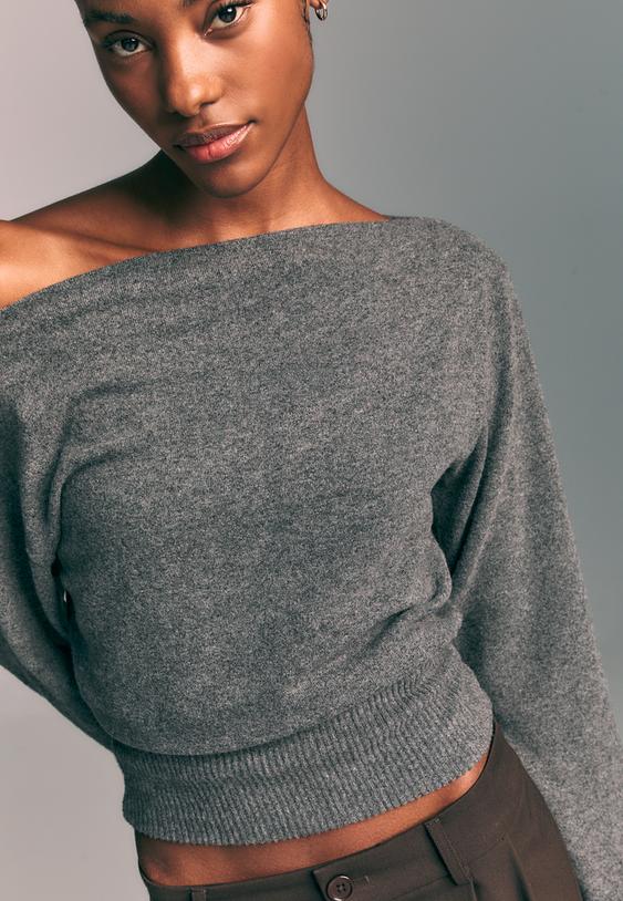 tshirt en maille col bateau avec ceinture