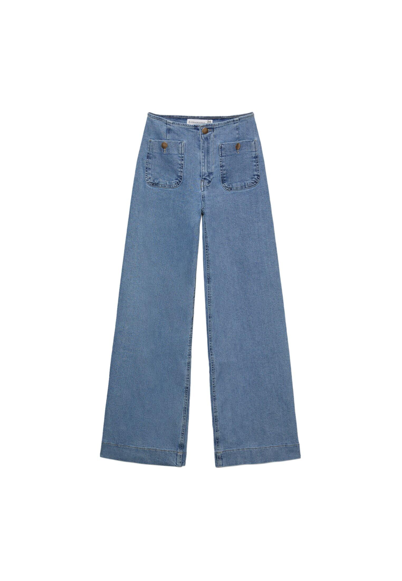 D77 Minimalist jeans with pockets — MEDIUM LIGHT BLUE DENIM