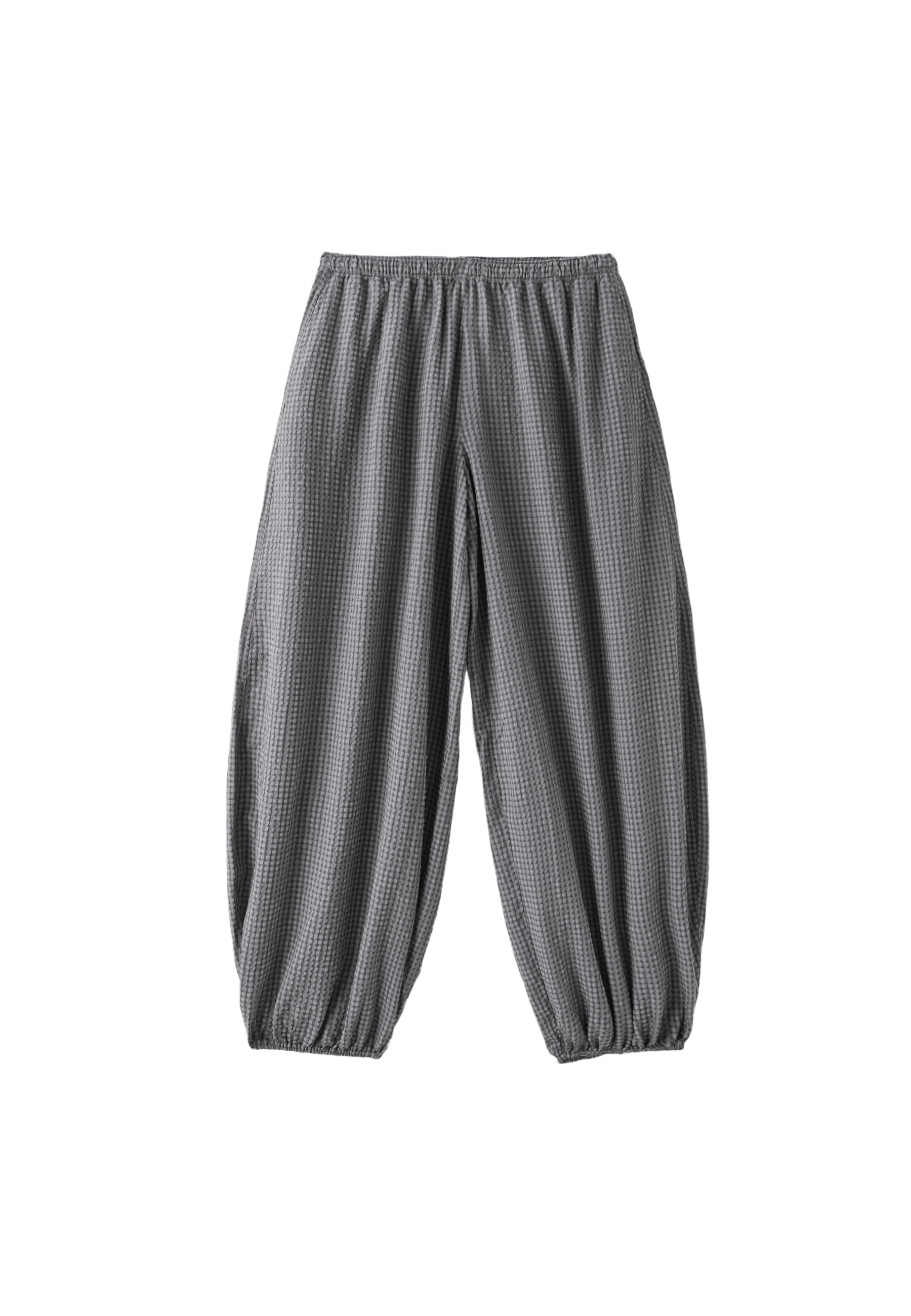 Check voluminous trousers — Dark grey