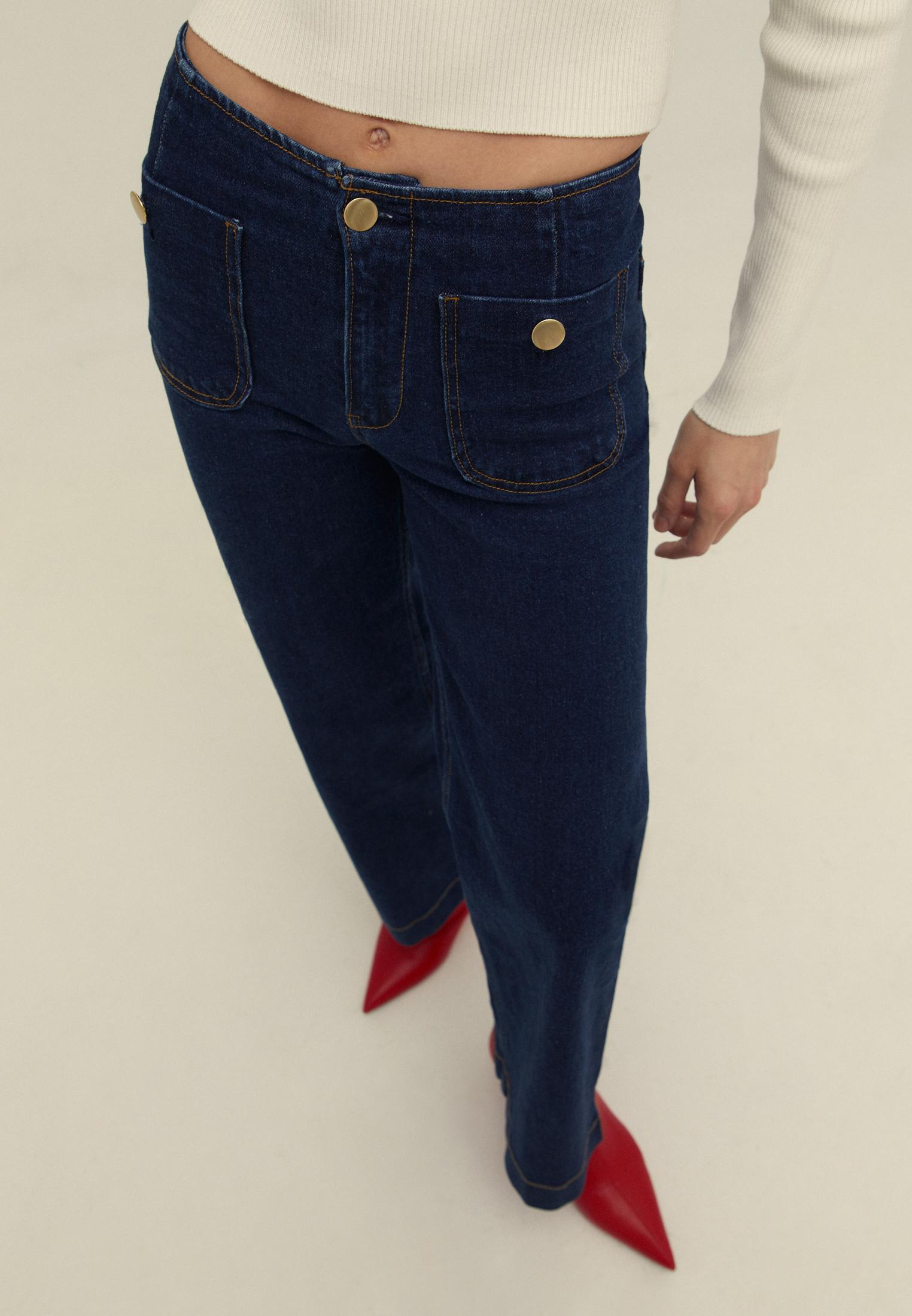 D77 Minimalist jeans with pockets — RINSE BLUE DENIM