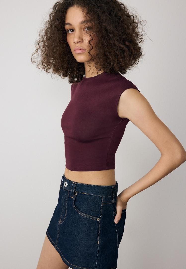 aansluitend basic cropped tshirt