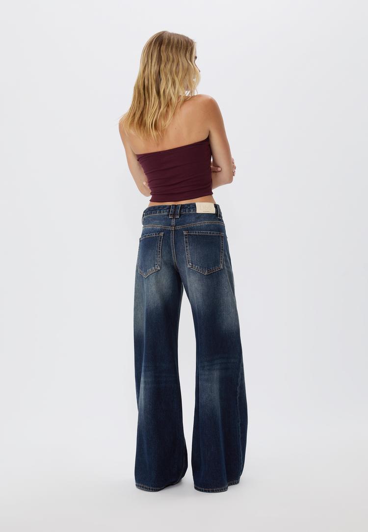 d66 low waist super wide leg jeans