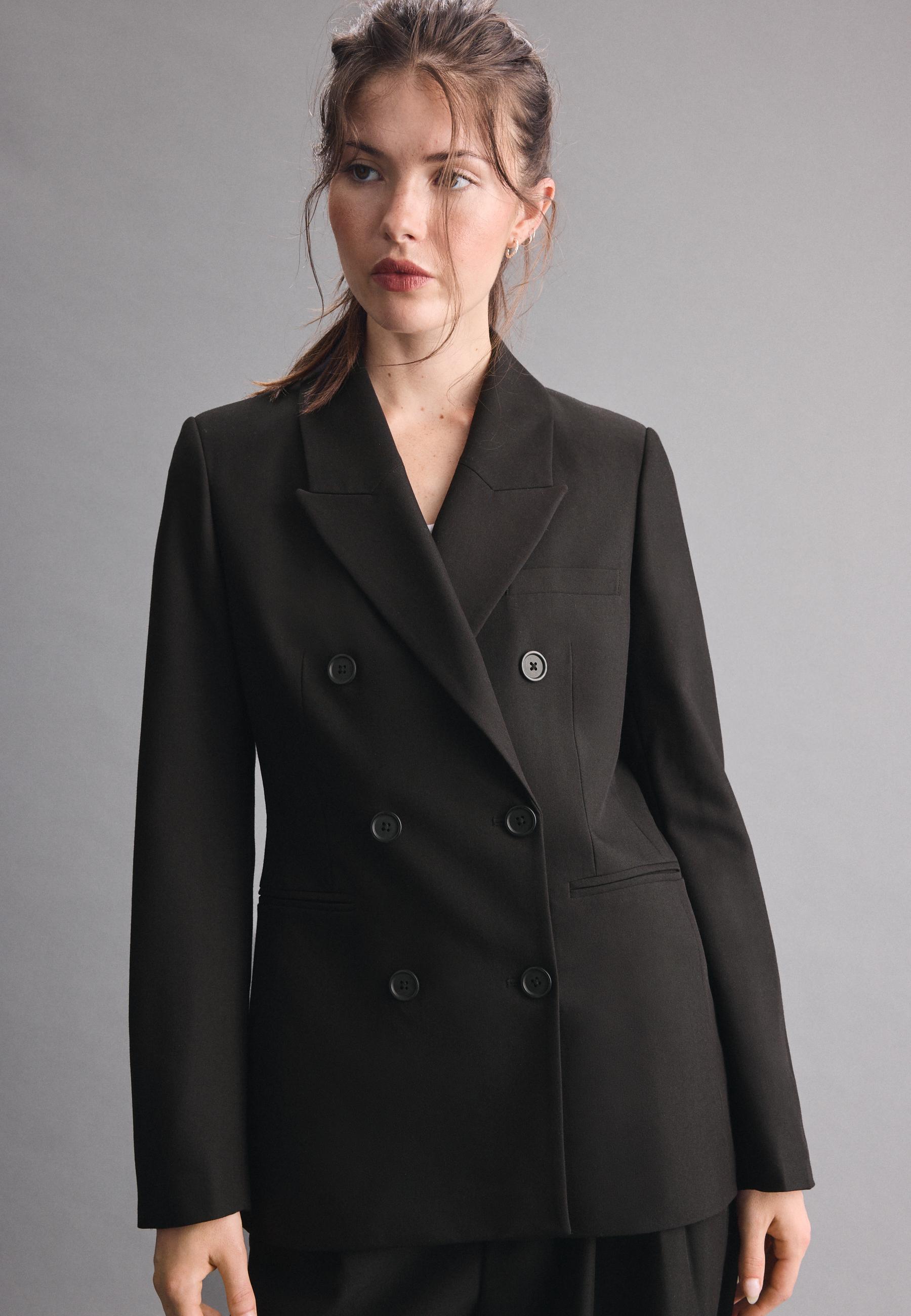 Fitted blazer with buttons — Black