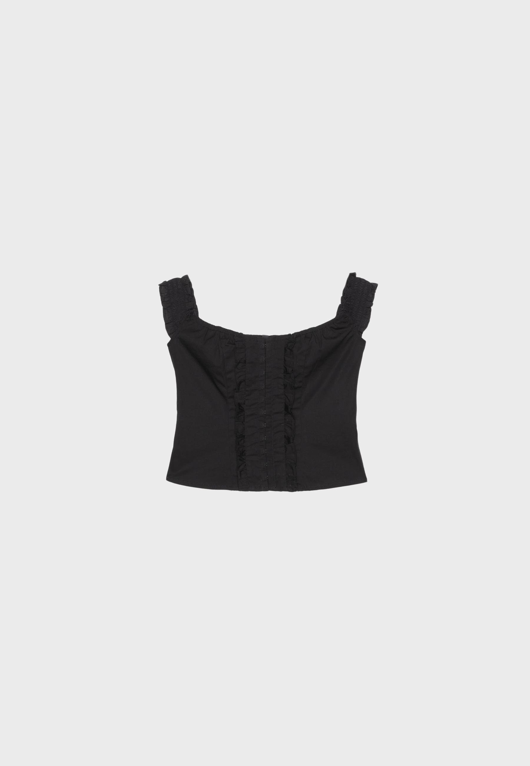 Ruffled corset top — Black