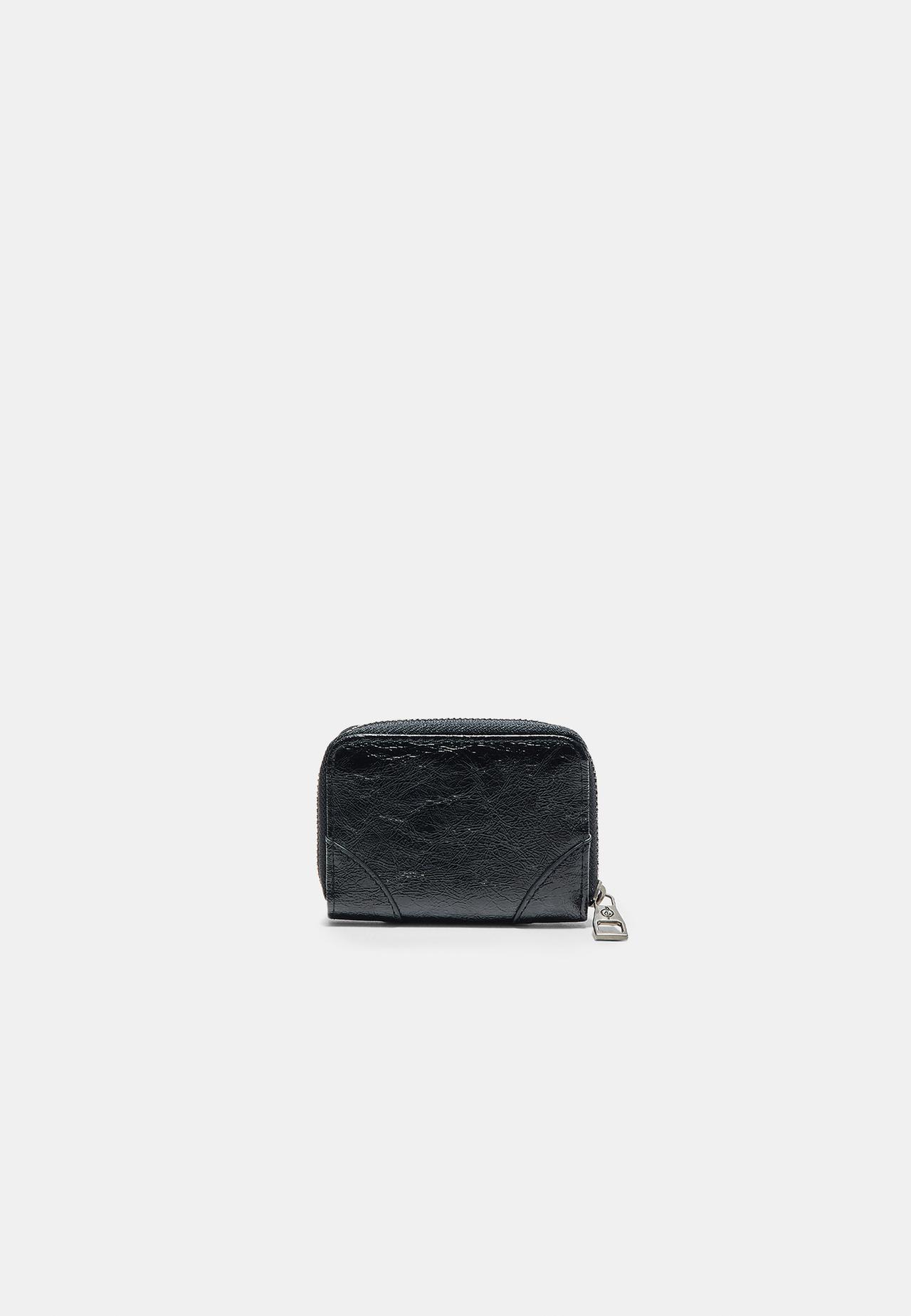 Card holder purse with zip pocket — Black