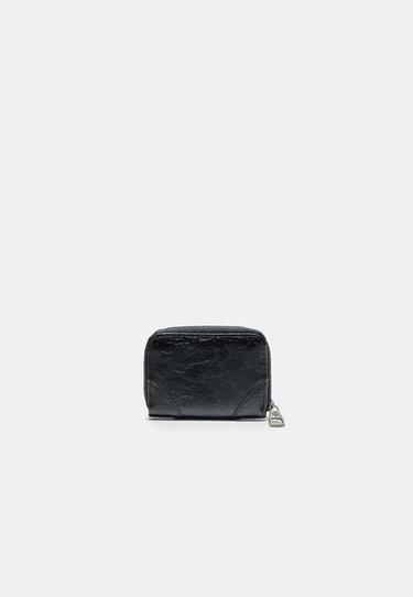 Card holder purse with zip pocket — Black 4