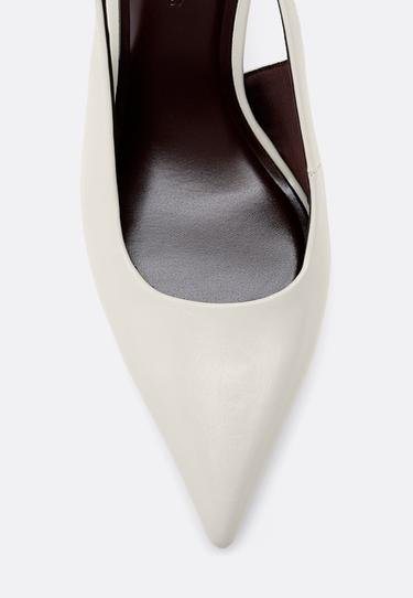 Leather effect heeled shoes — ECRU 4