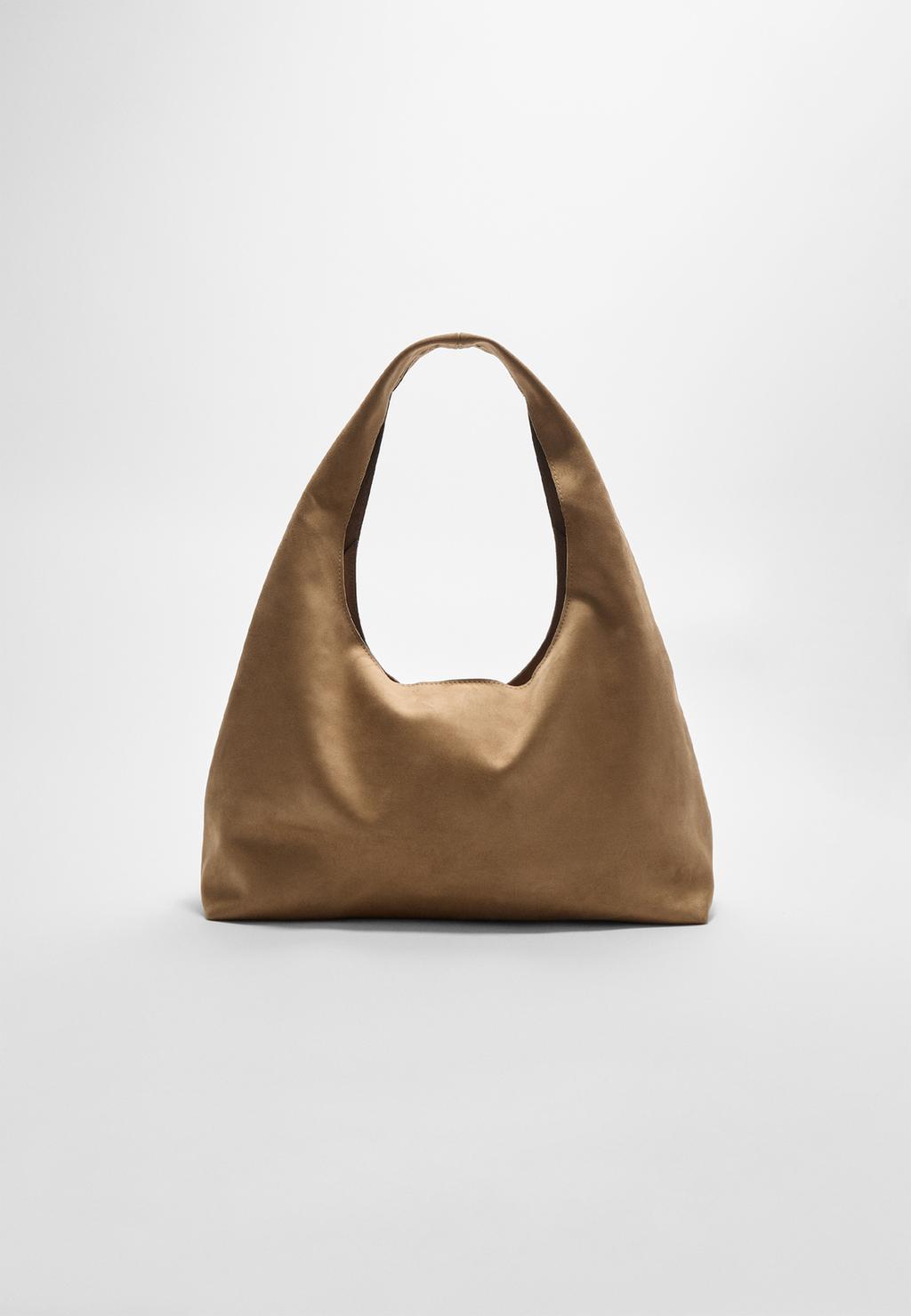 Faux suede shoulder bag