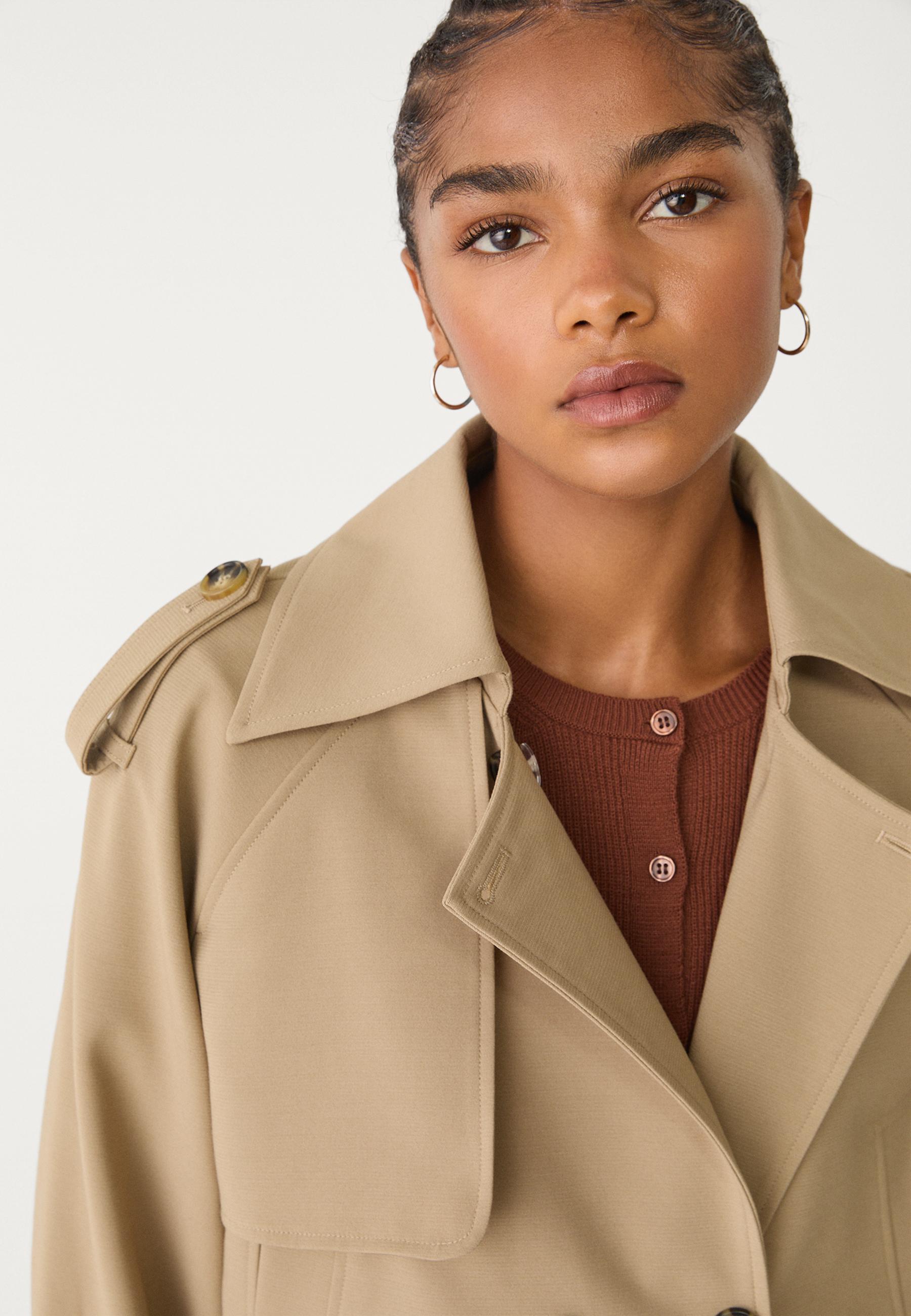 Short smart flowing trench coat - Women's fashion