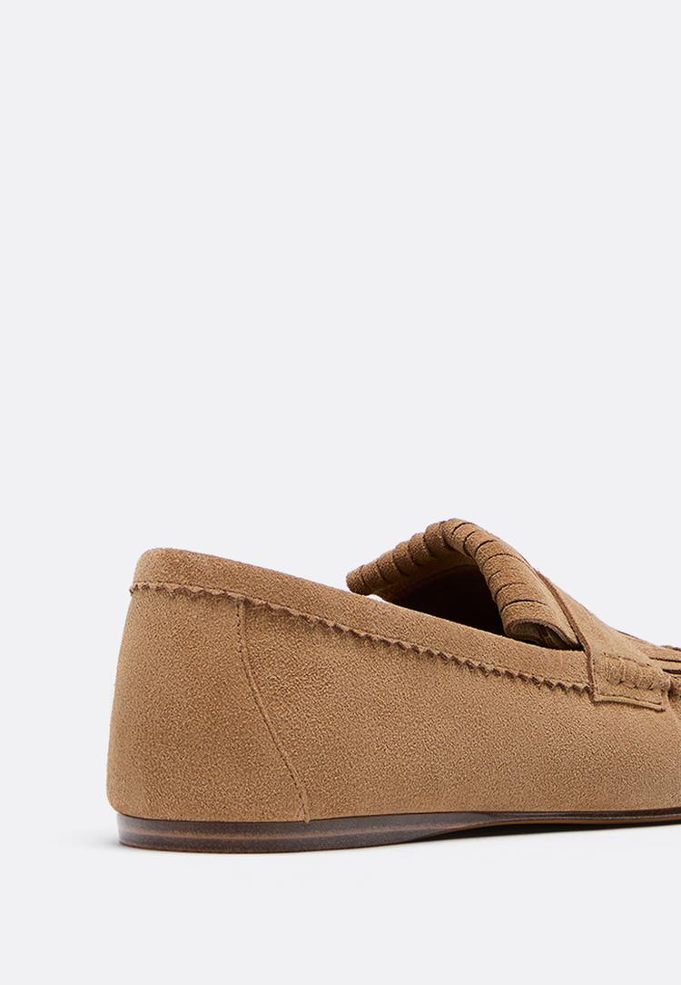 mocasines flecos piel