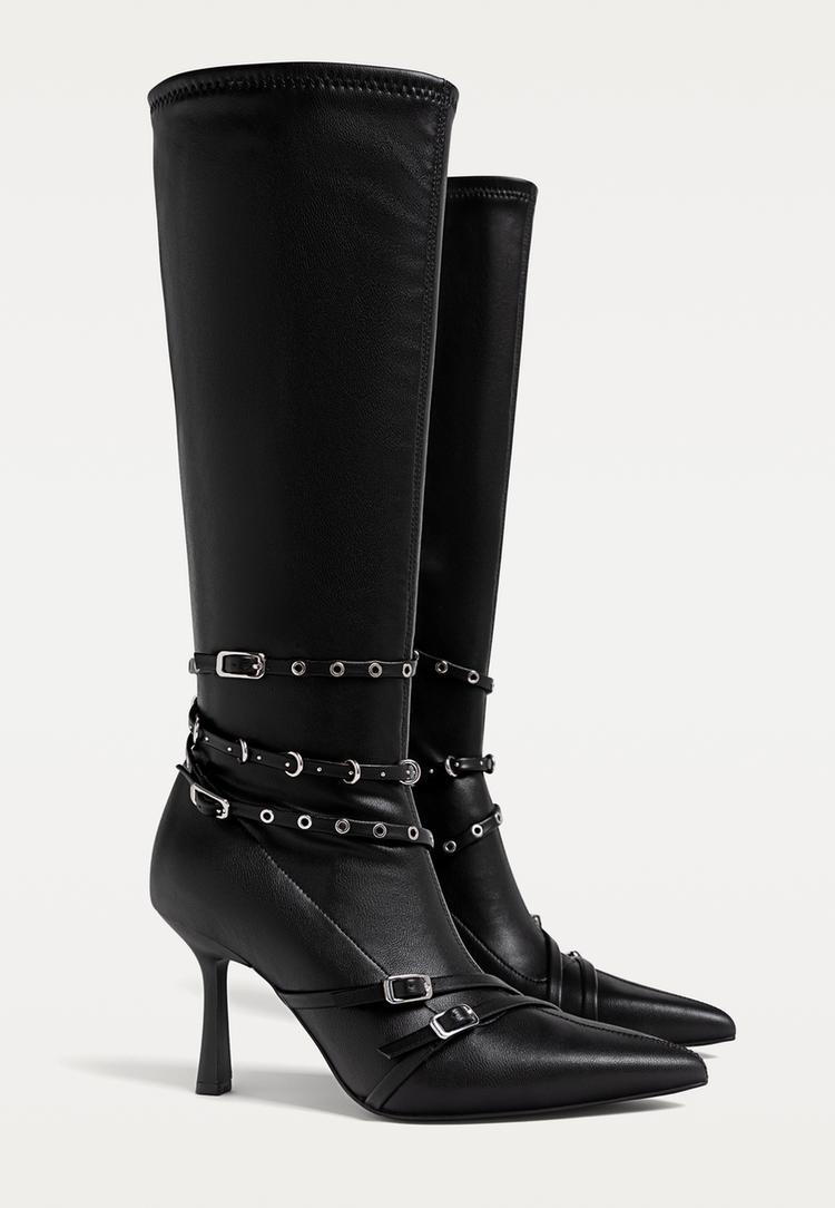 botas altas hebillas