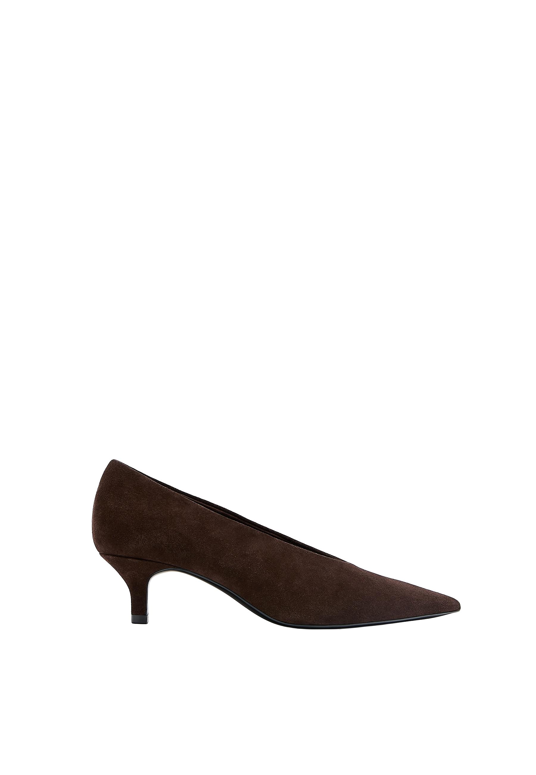 Closed leather heel shoes — BROWN