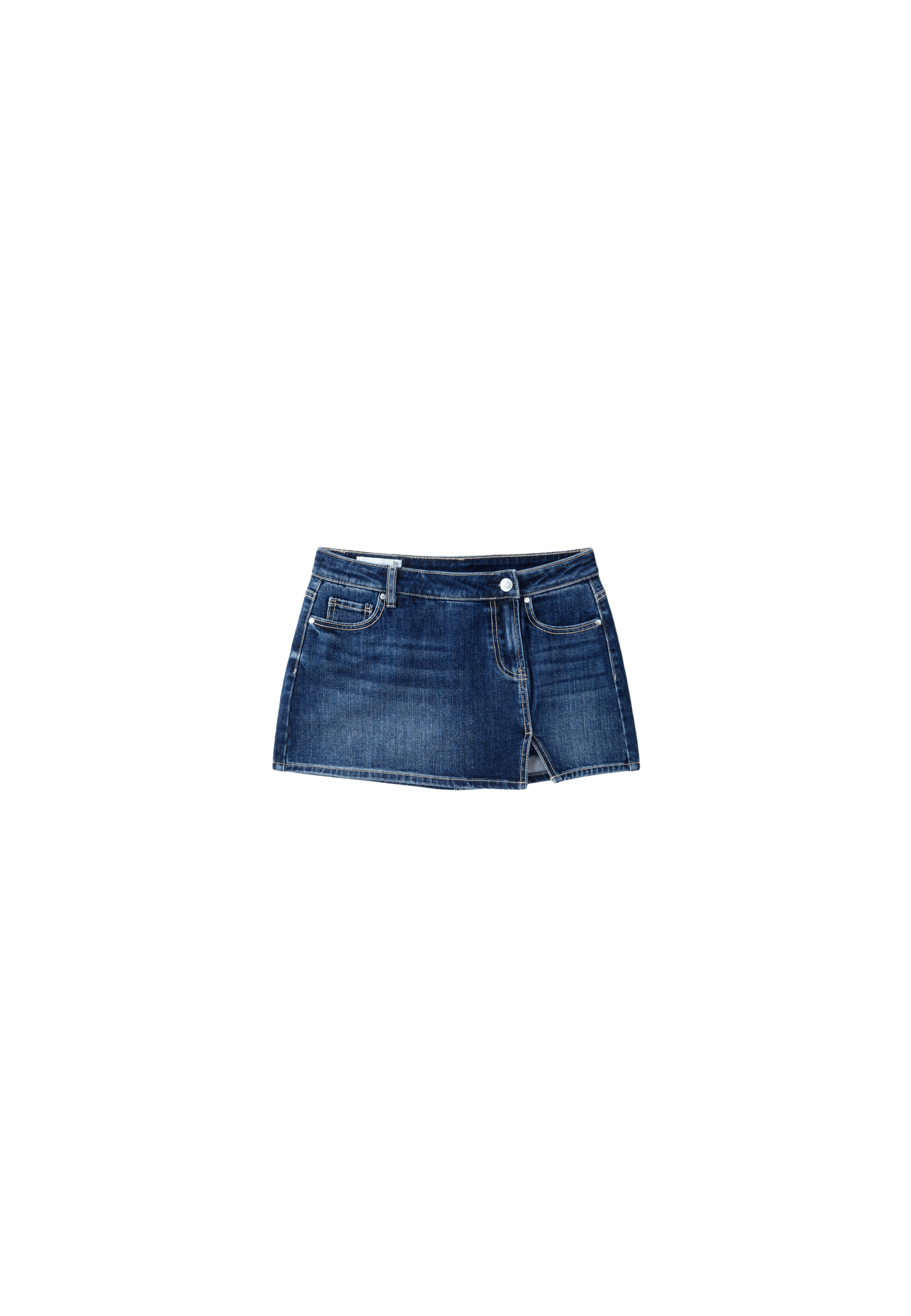 Mini crossover skort — MEDIUM DENIM WASH