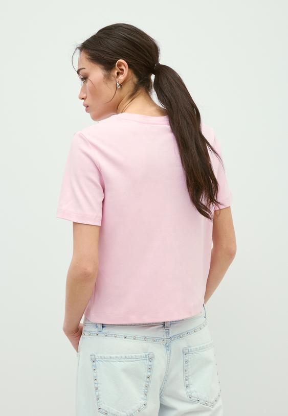 Stradivarius Basic Regular Fit Heavy Weight T-Shirt Salmon Pink Xs