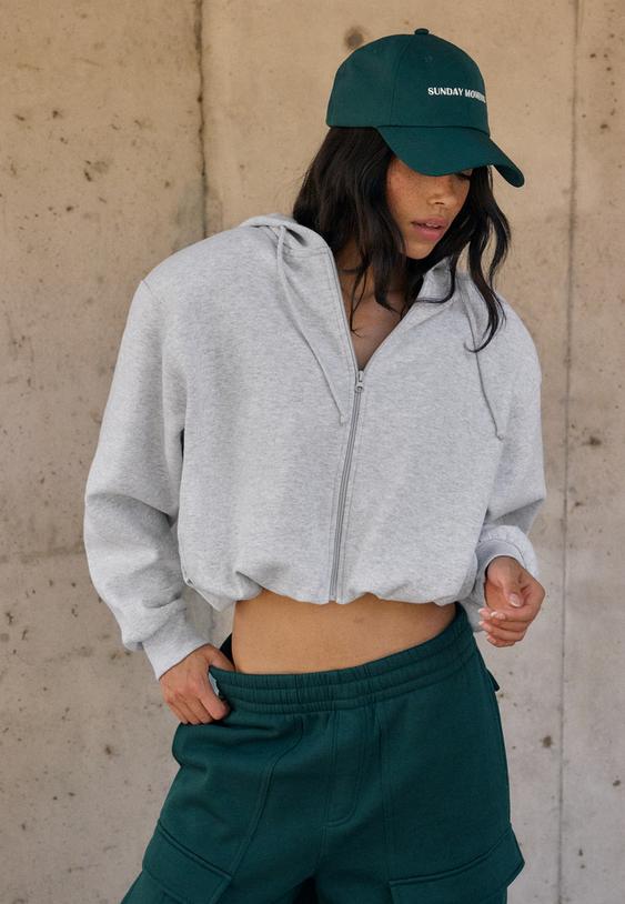 Stradivarius Sweatshirt Mit Volumendetail Grau Melange Xs