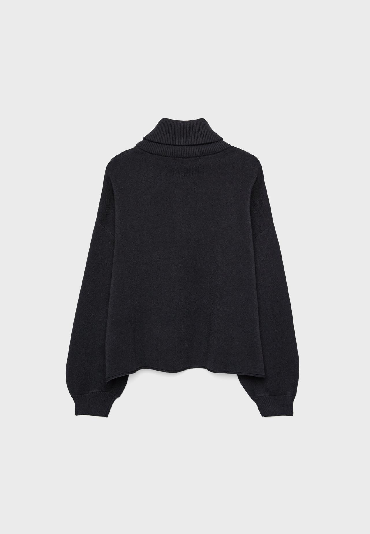 Zip-up knit sweater — Black