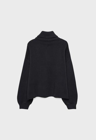 Zip-up knit sweater — Black 8