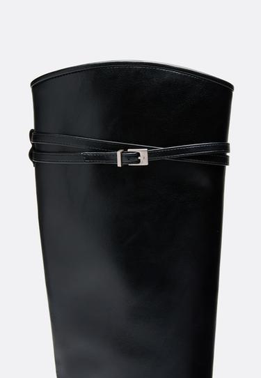 Buckle riding boots — BLACK  5
