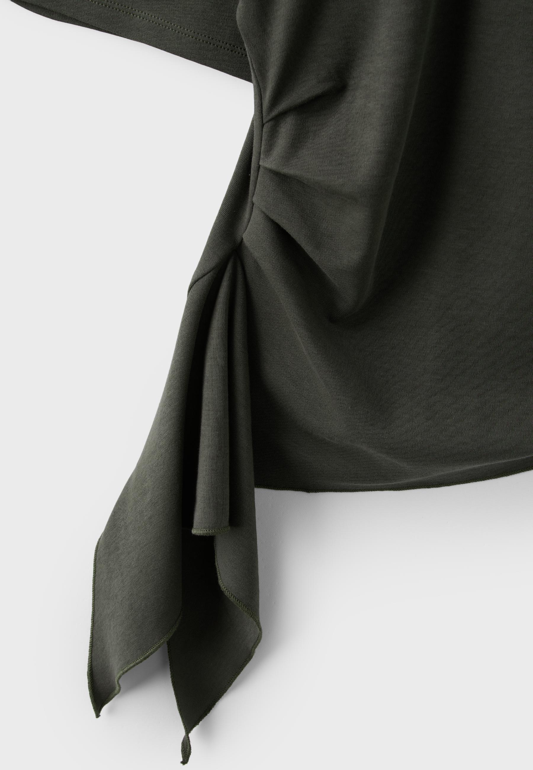 Asymmetric short sleeve T-shirt — Khaki