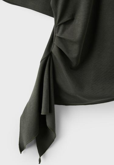 Asymmetric short sleeve T-shirt — Khaki 9