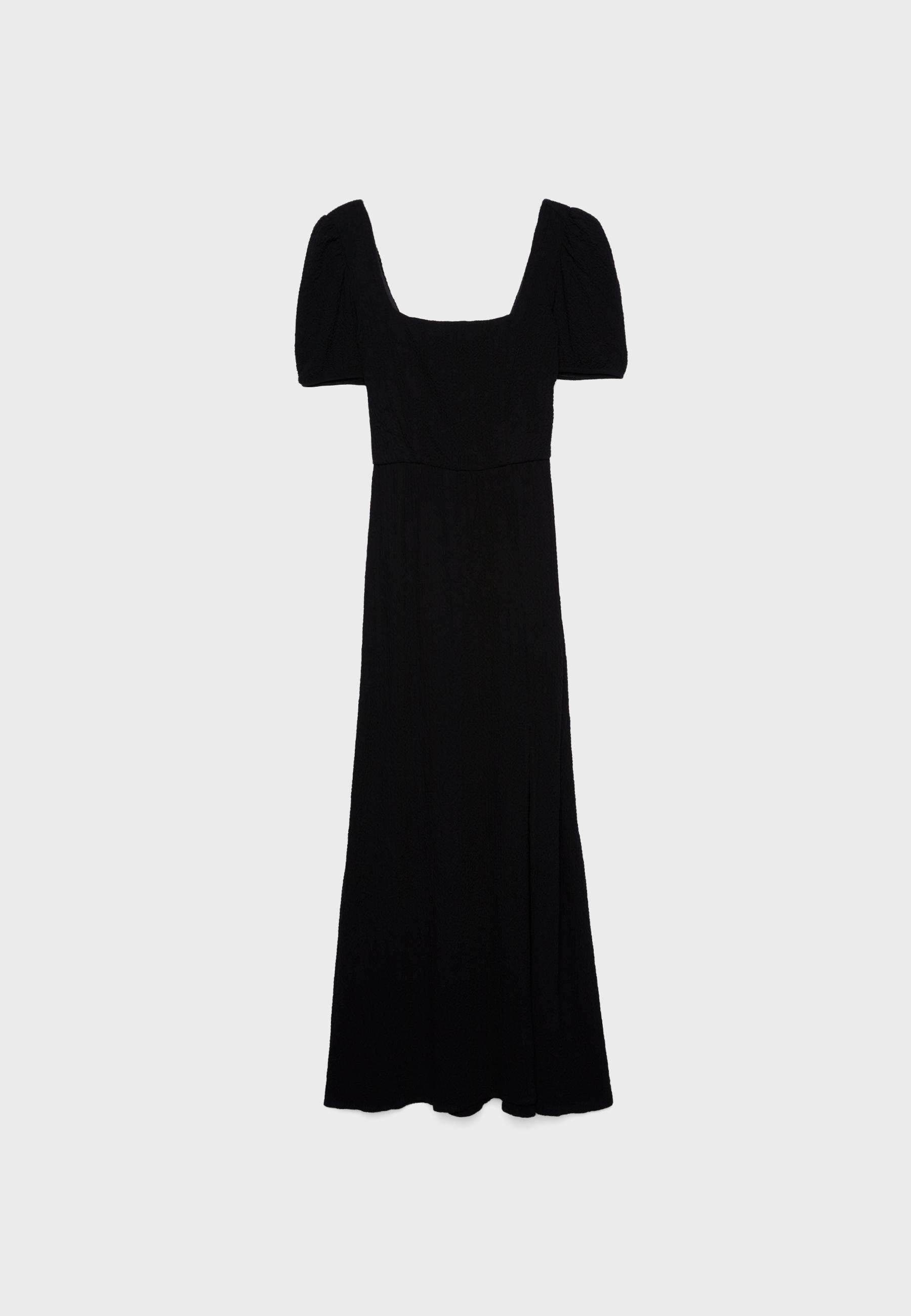 Loose-fitting maxi dress with criss-cross back — Black