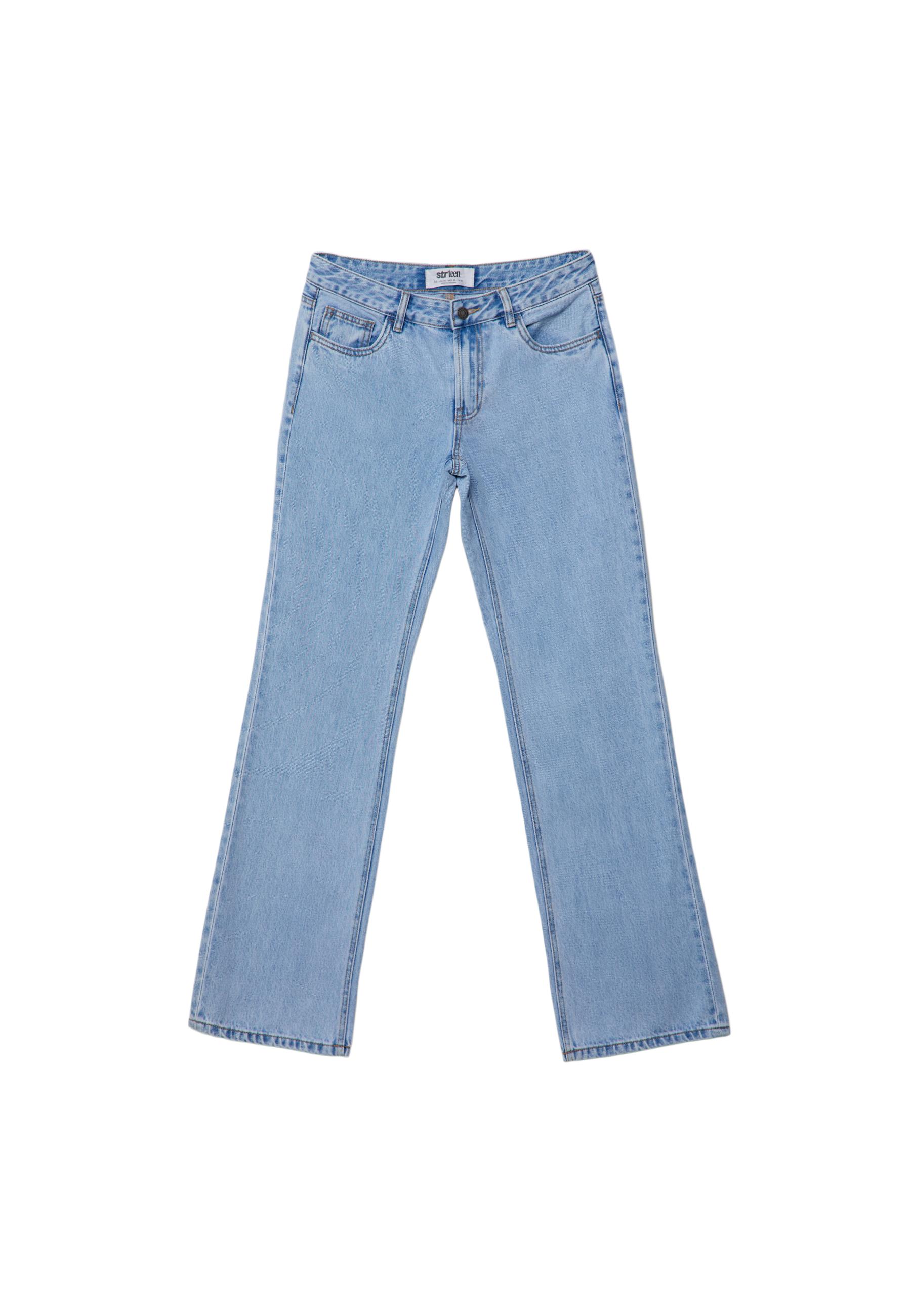 Low-rise straight leg jeans — MEDIUM LIGHT BLUE DENIM