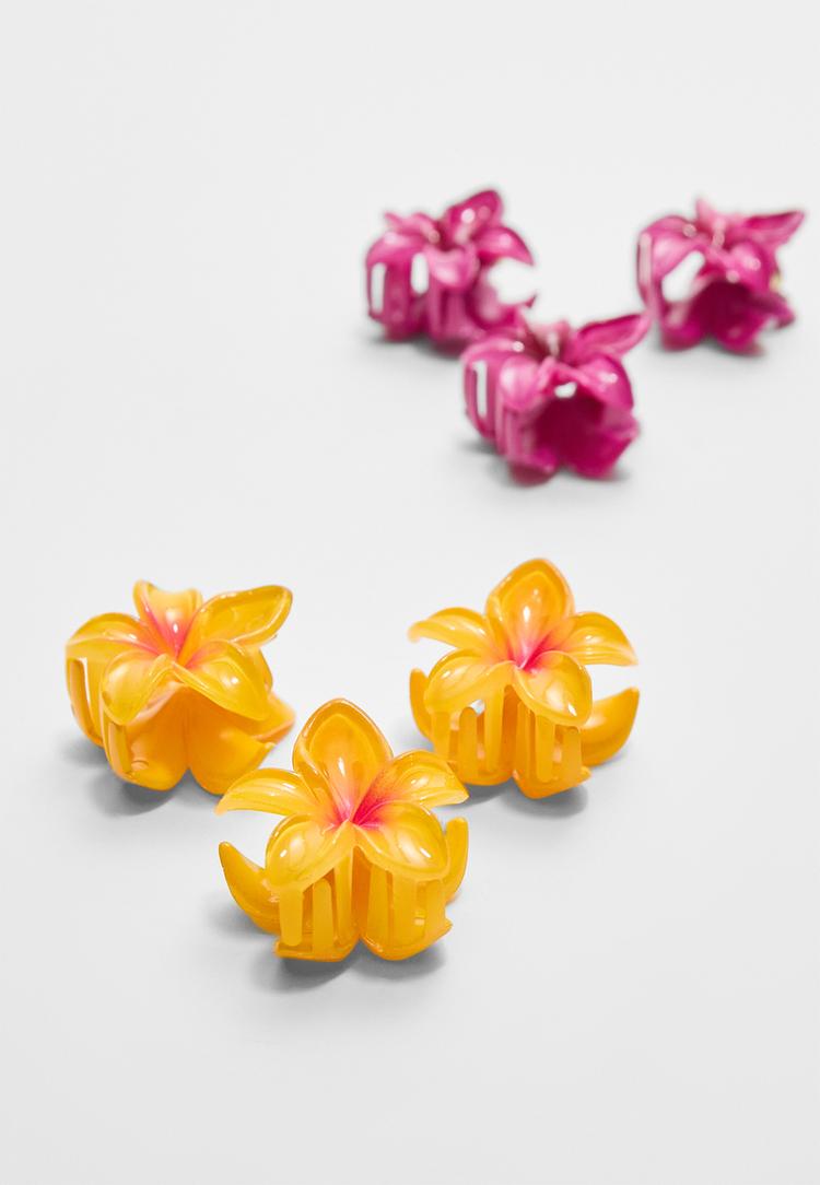 set 6 mini pinzas flor