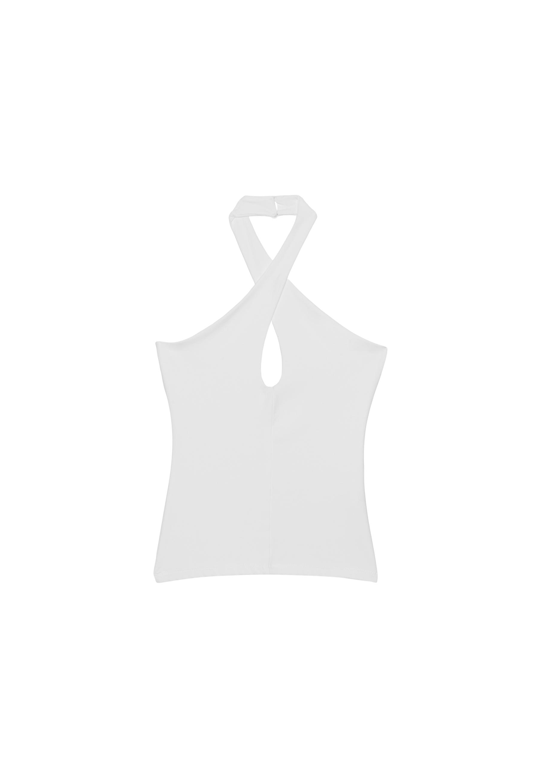 Halter cross-over top — Ecru