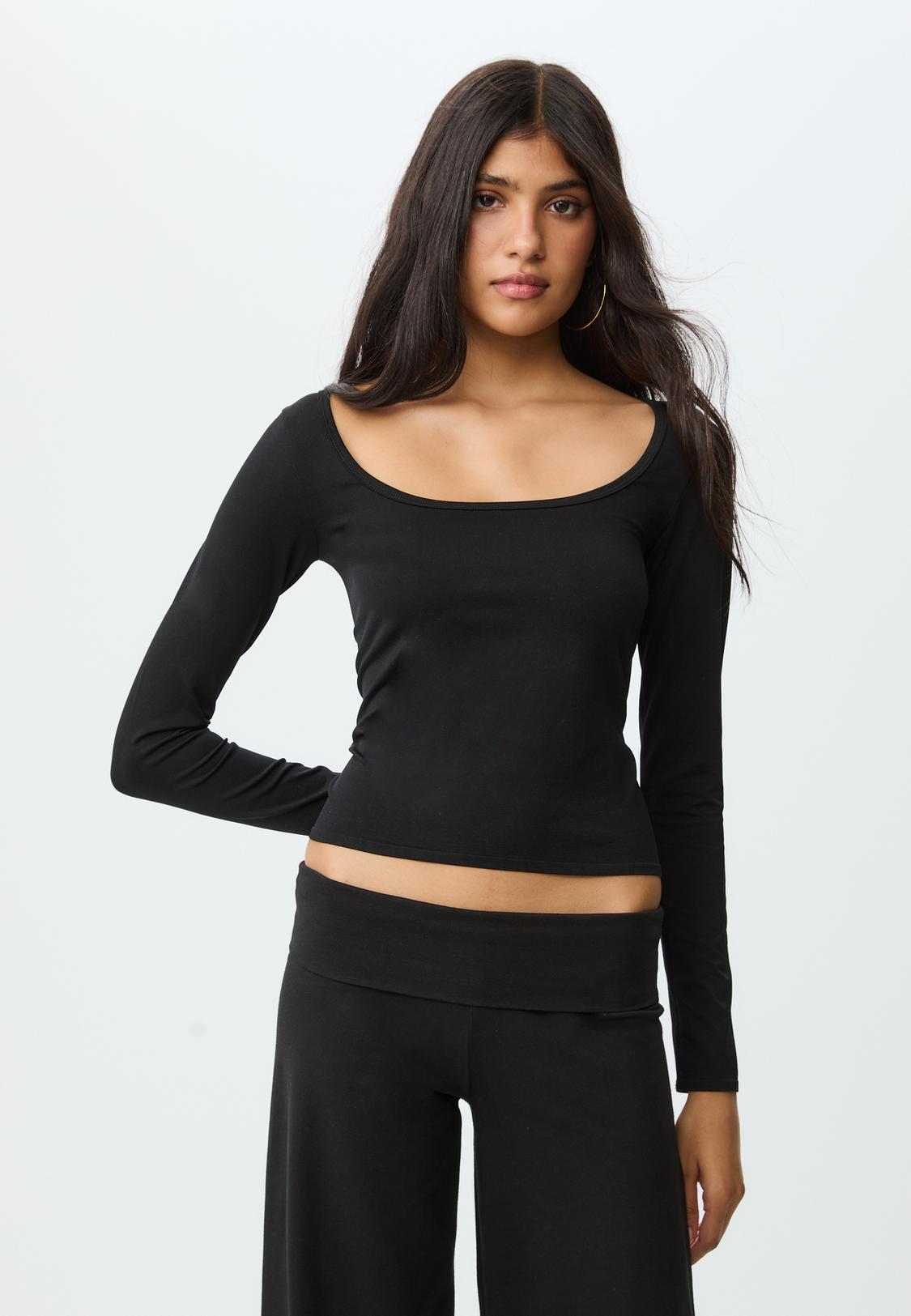 Seamless long-sleeved T-shirt Women's fashion Stradivarius