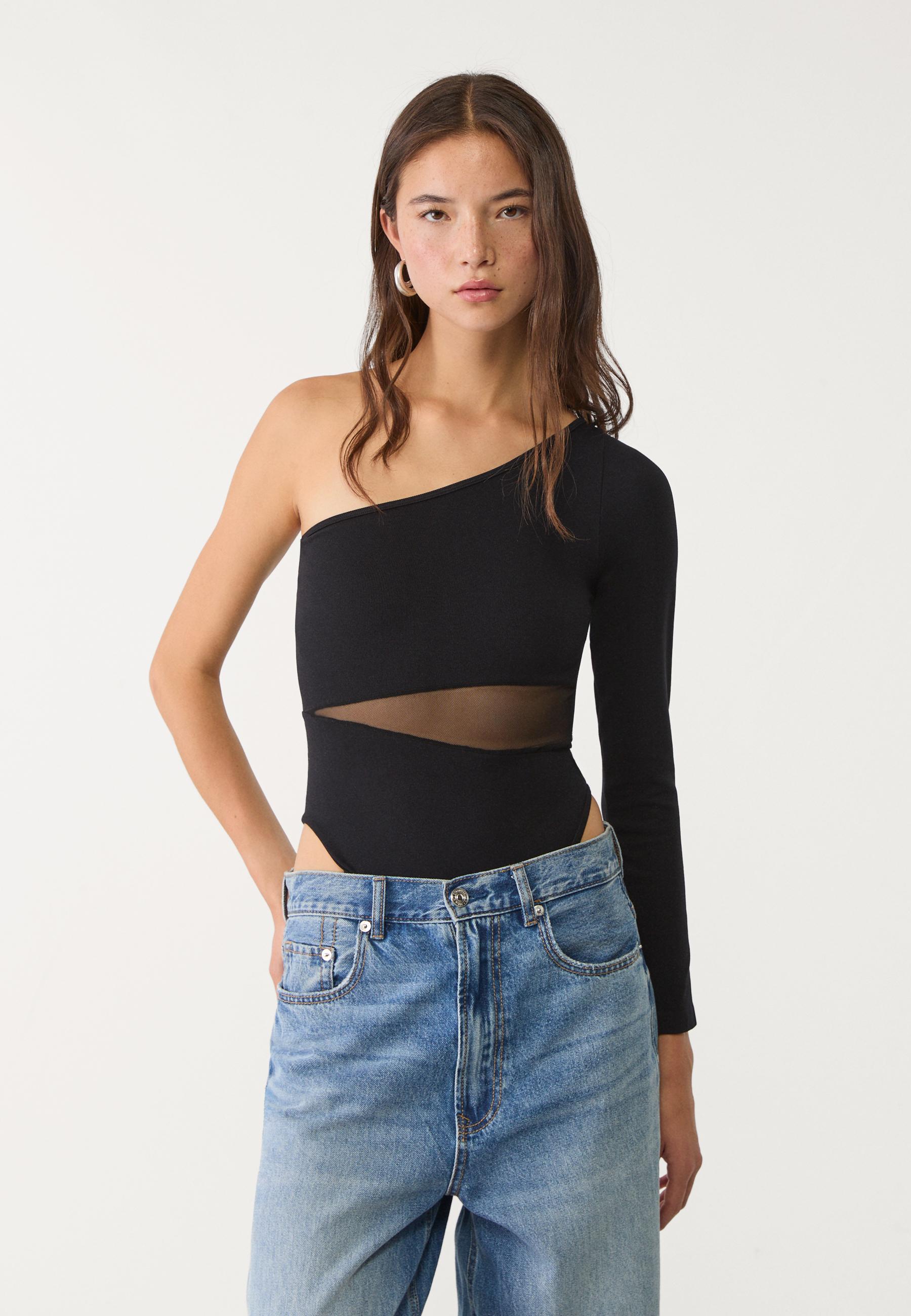 yo BIOTOP】One shoulder sheer bodysuit 一 番 安い