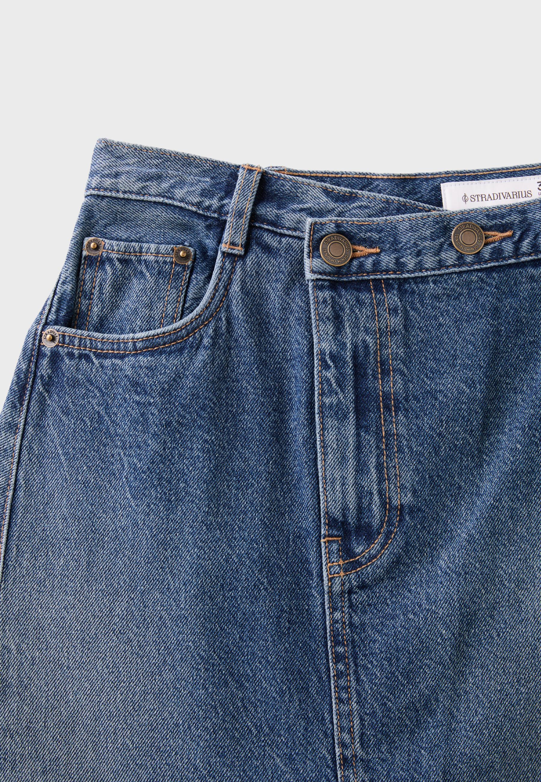Asymmetric midi skirt — MEDIUM BLUE DENIM