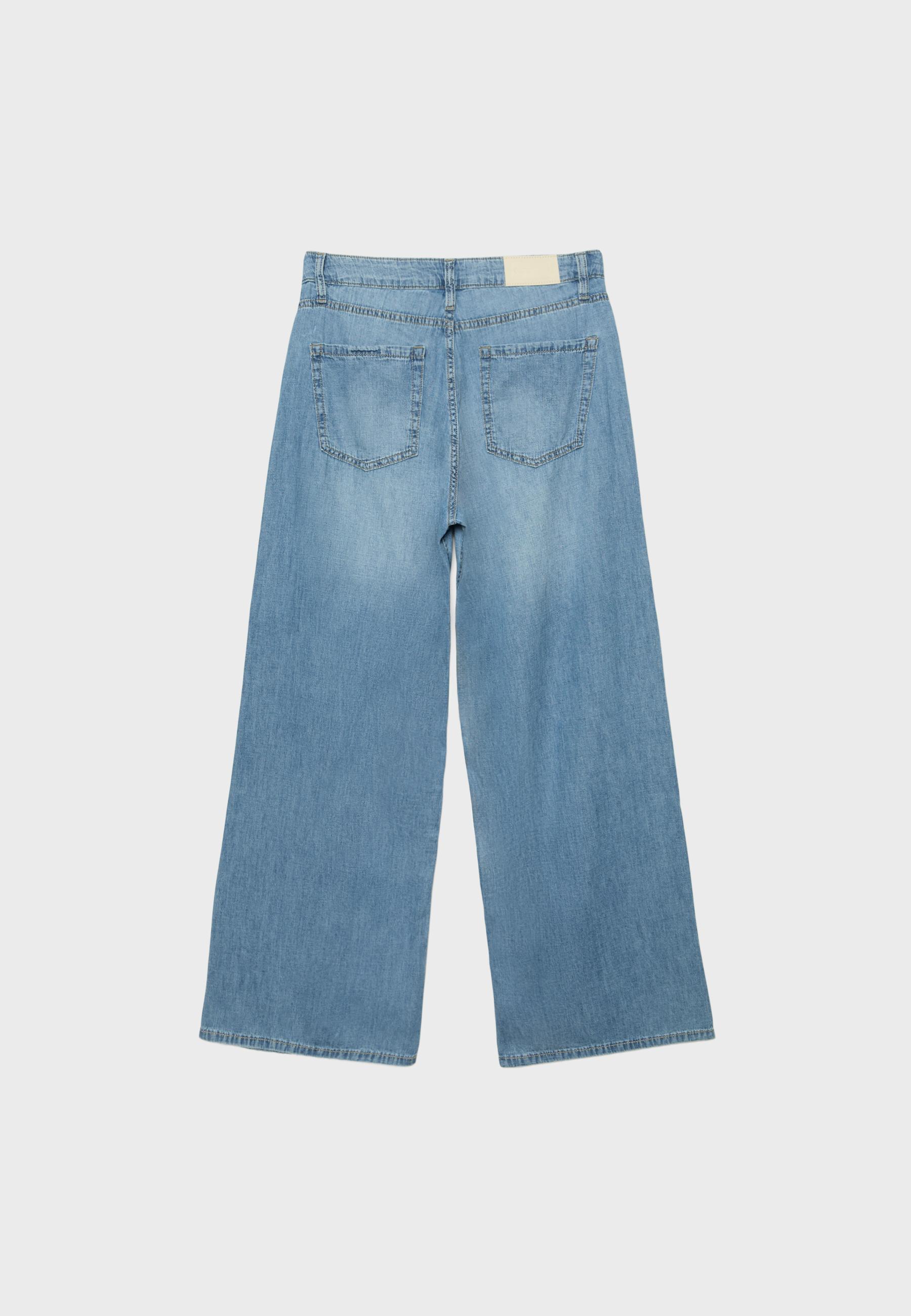 Wide-leg light denim jeans — MEDIUM LIGHT BLUE DENIM