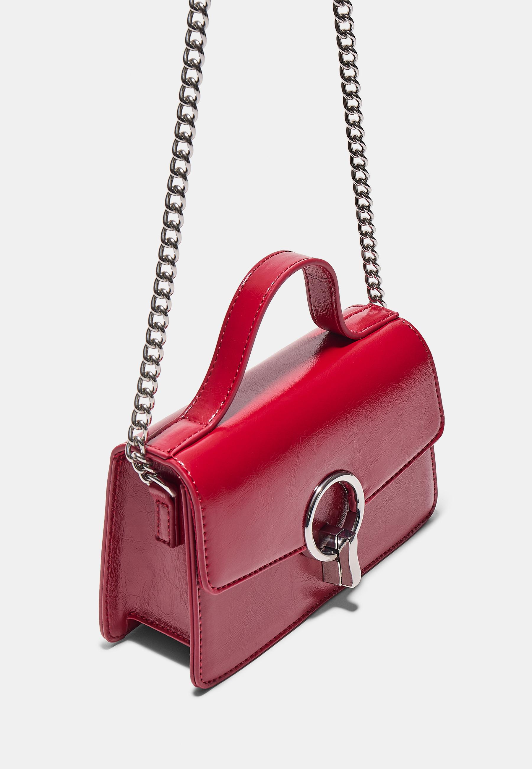 Round-clasp shoulder bag — Red