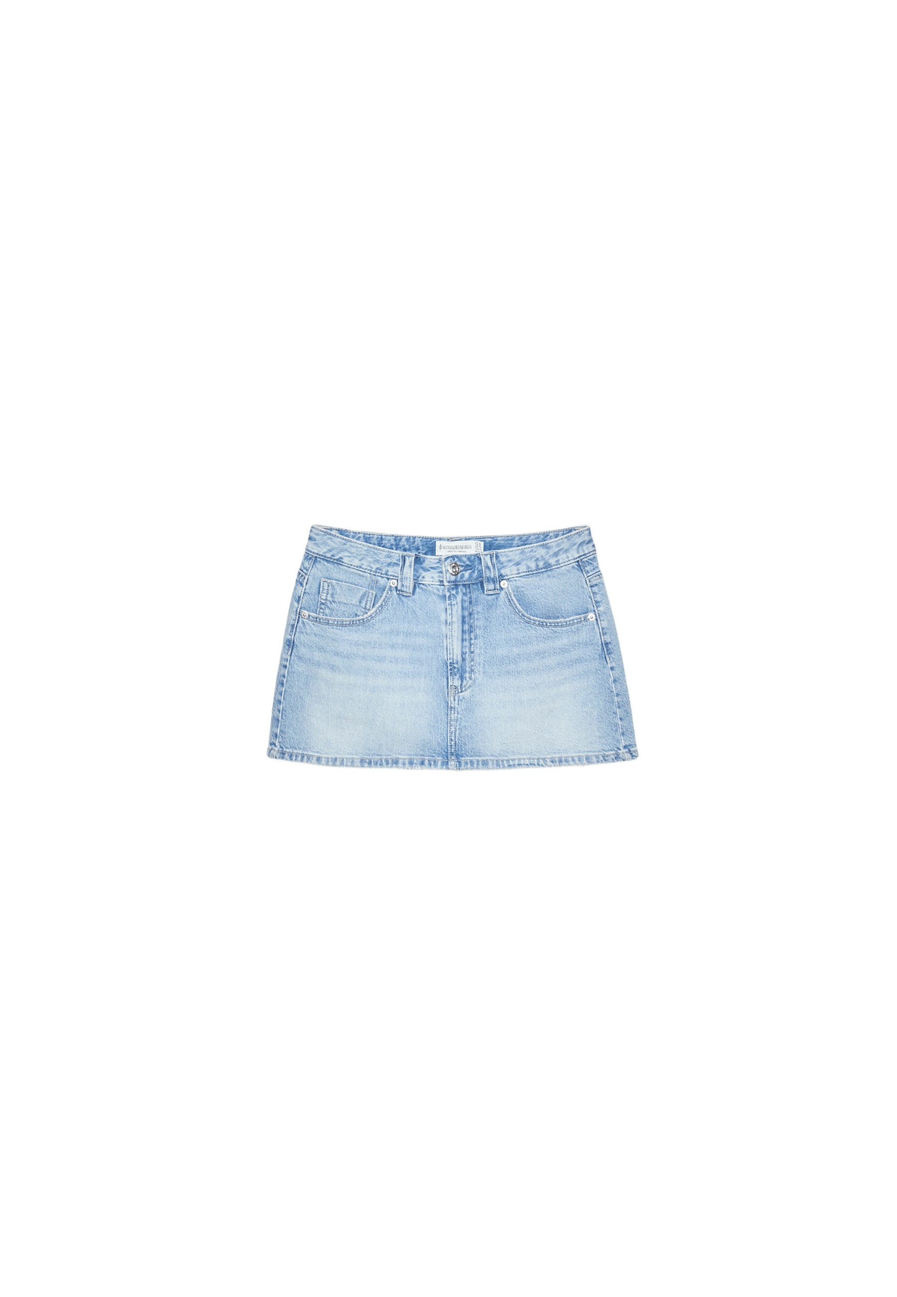 D62 denim skort — LIGHT BLEACH