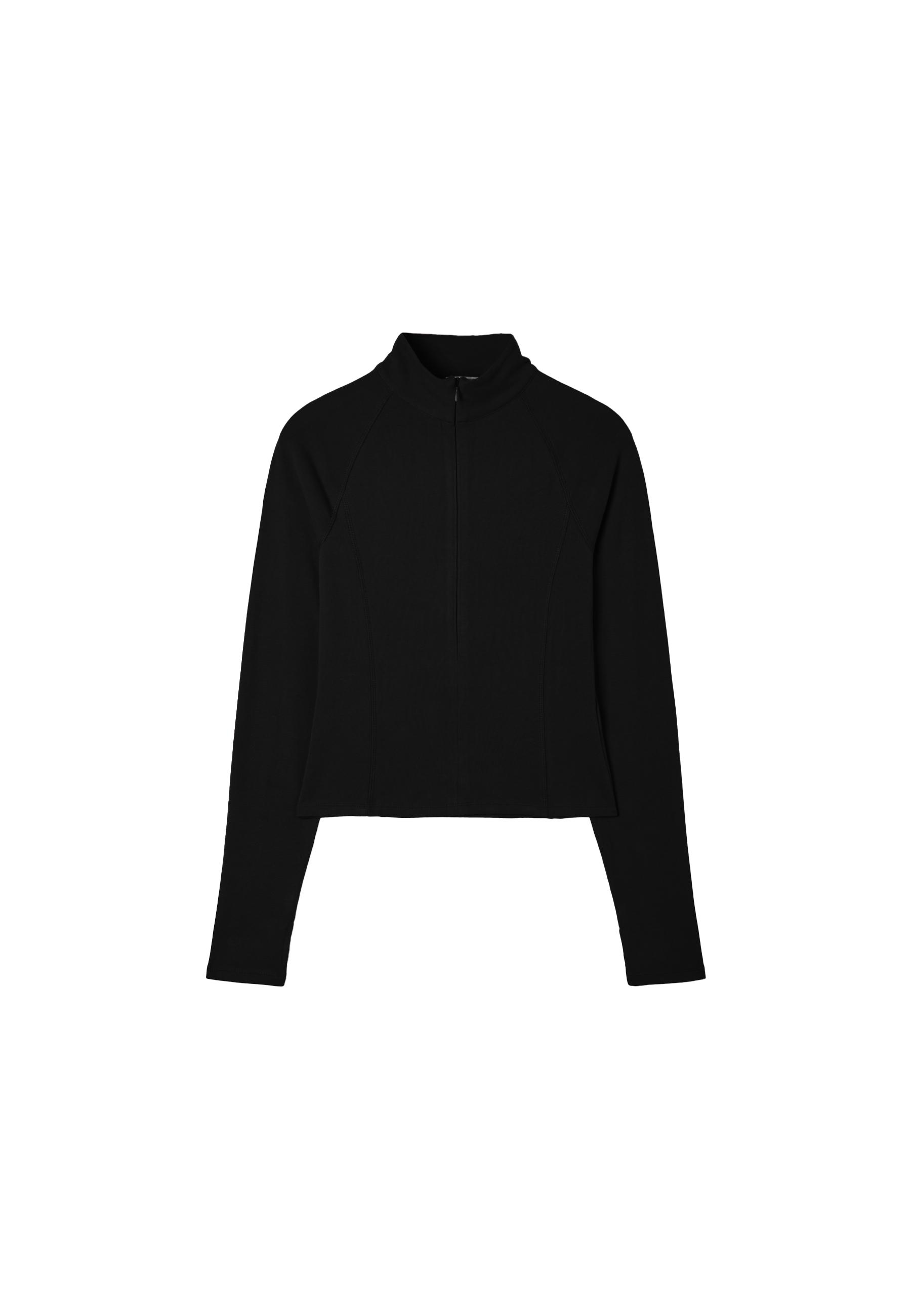 Long sleeve quarter-zip running top — Black