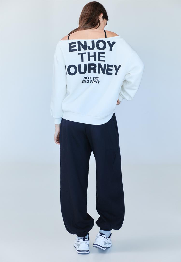 sudadera posicional hombro descubierto