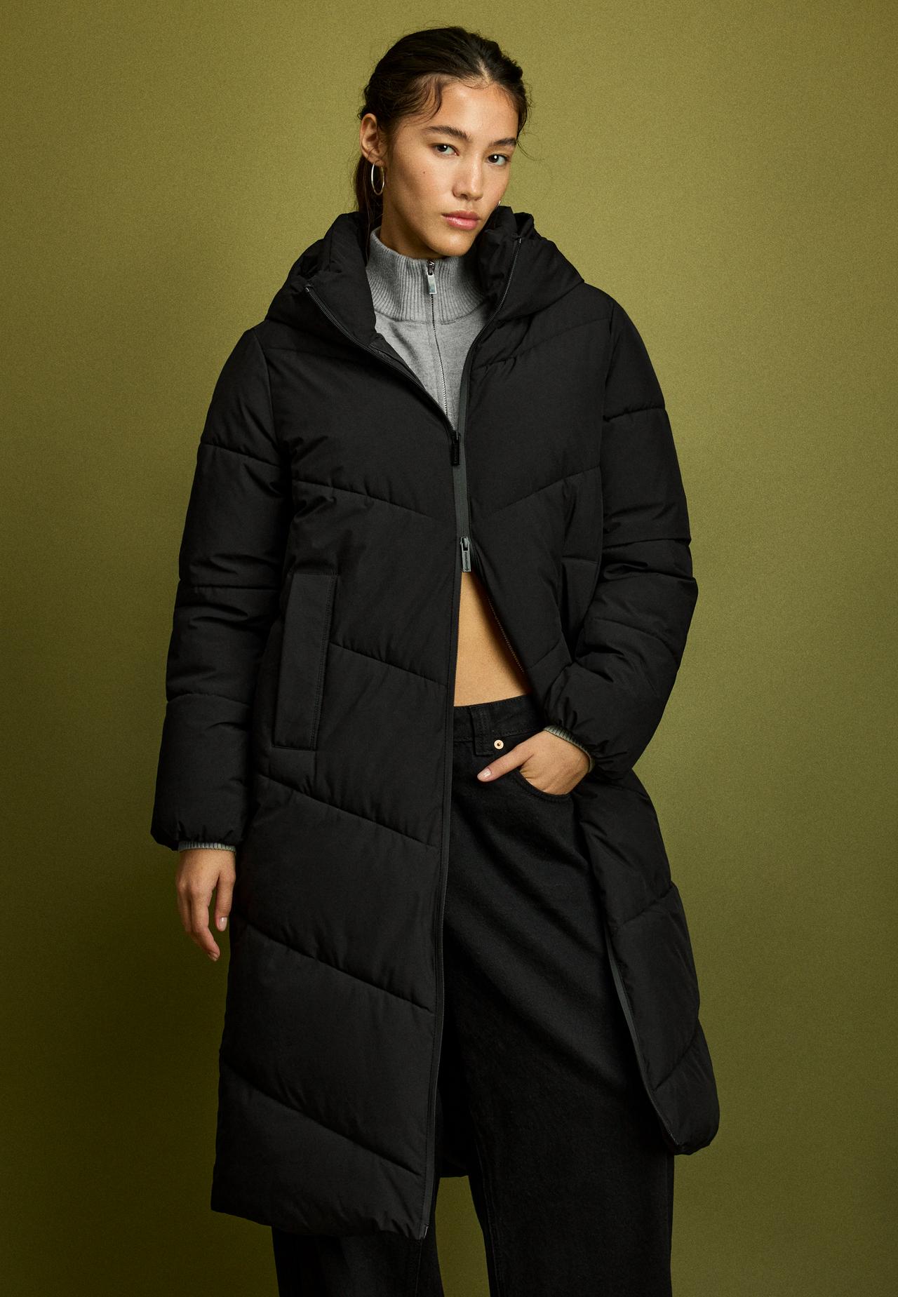 Basic padded coat — Black