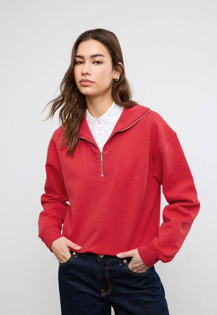 sudadera cuello subido cremallera