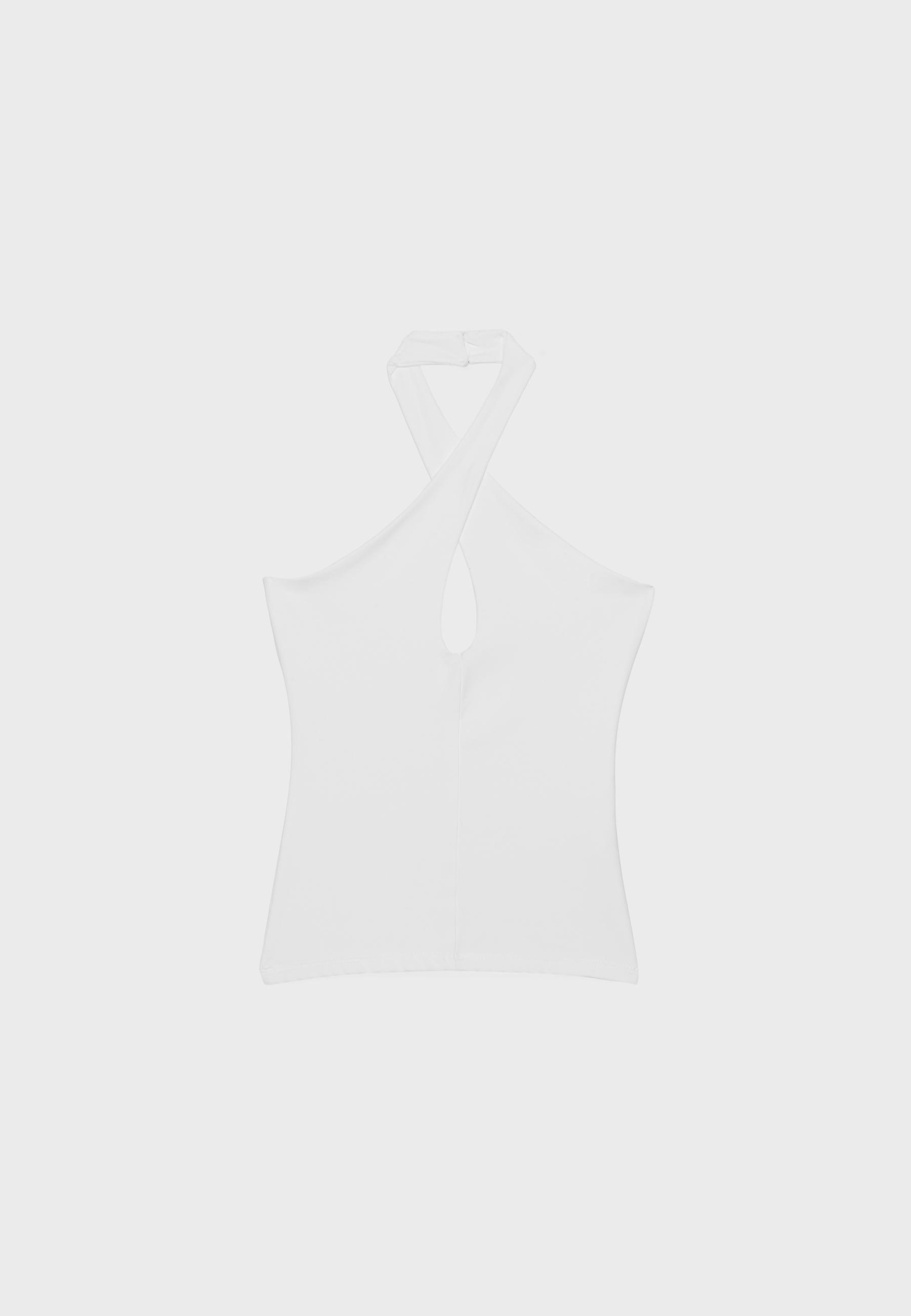 Halter cross-over top — Ecru