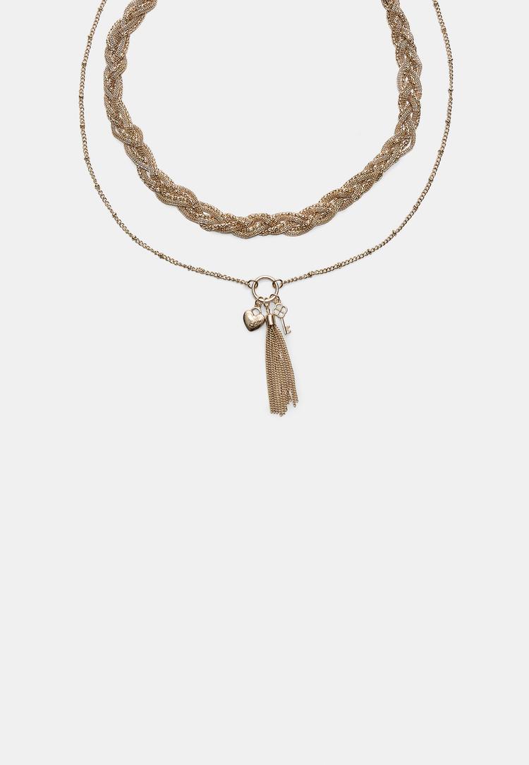 set 2 collares cadena y charms
