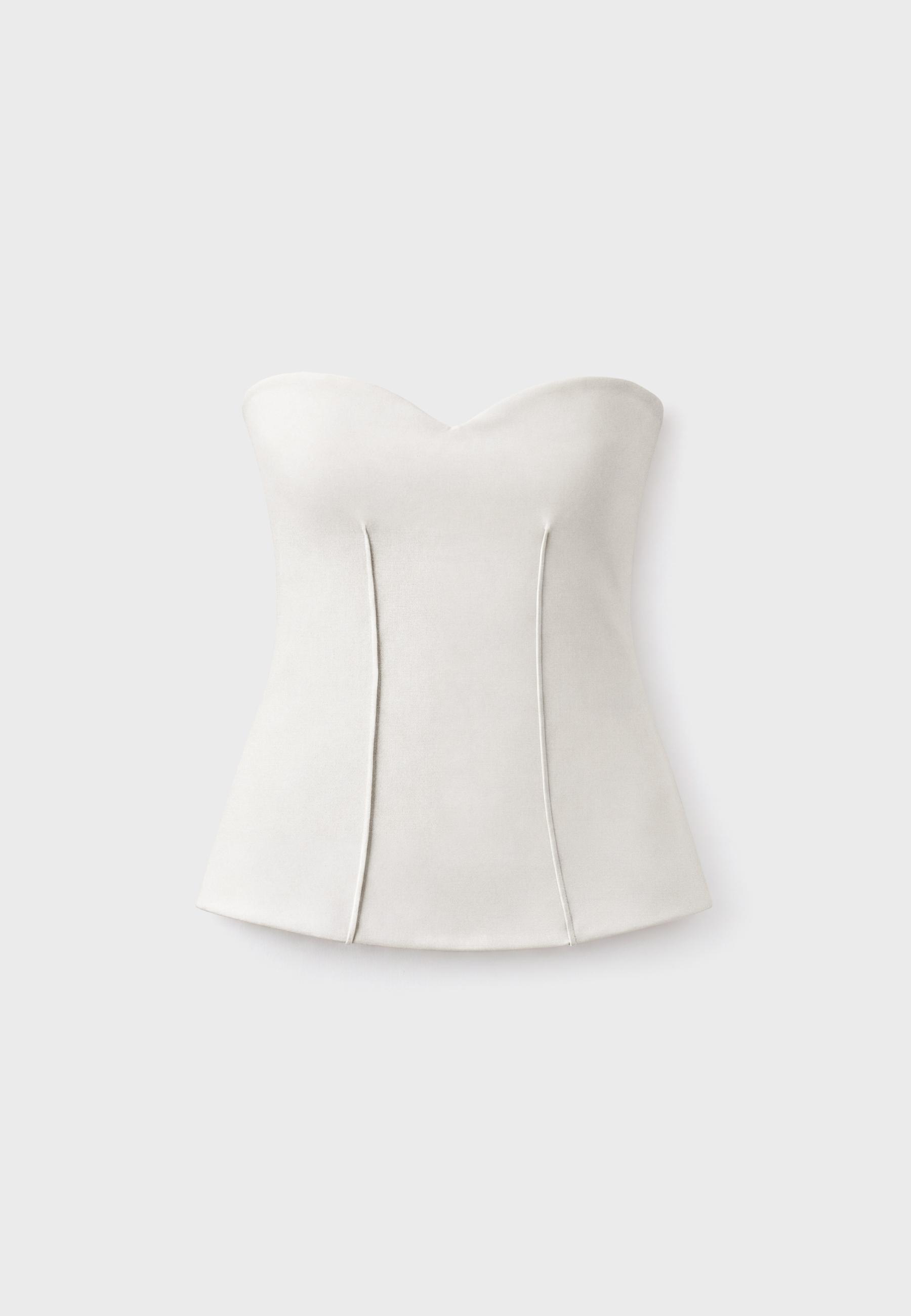 Sweetheart bandeau top — Ecru