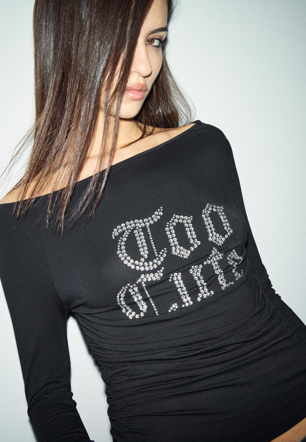 Asymmetrisch T-shirt met print