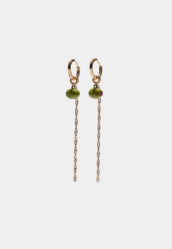 Stradivarius Olive Earring Olive Green Os