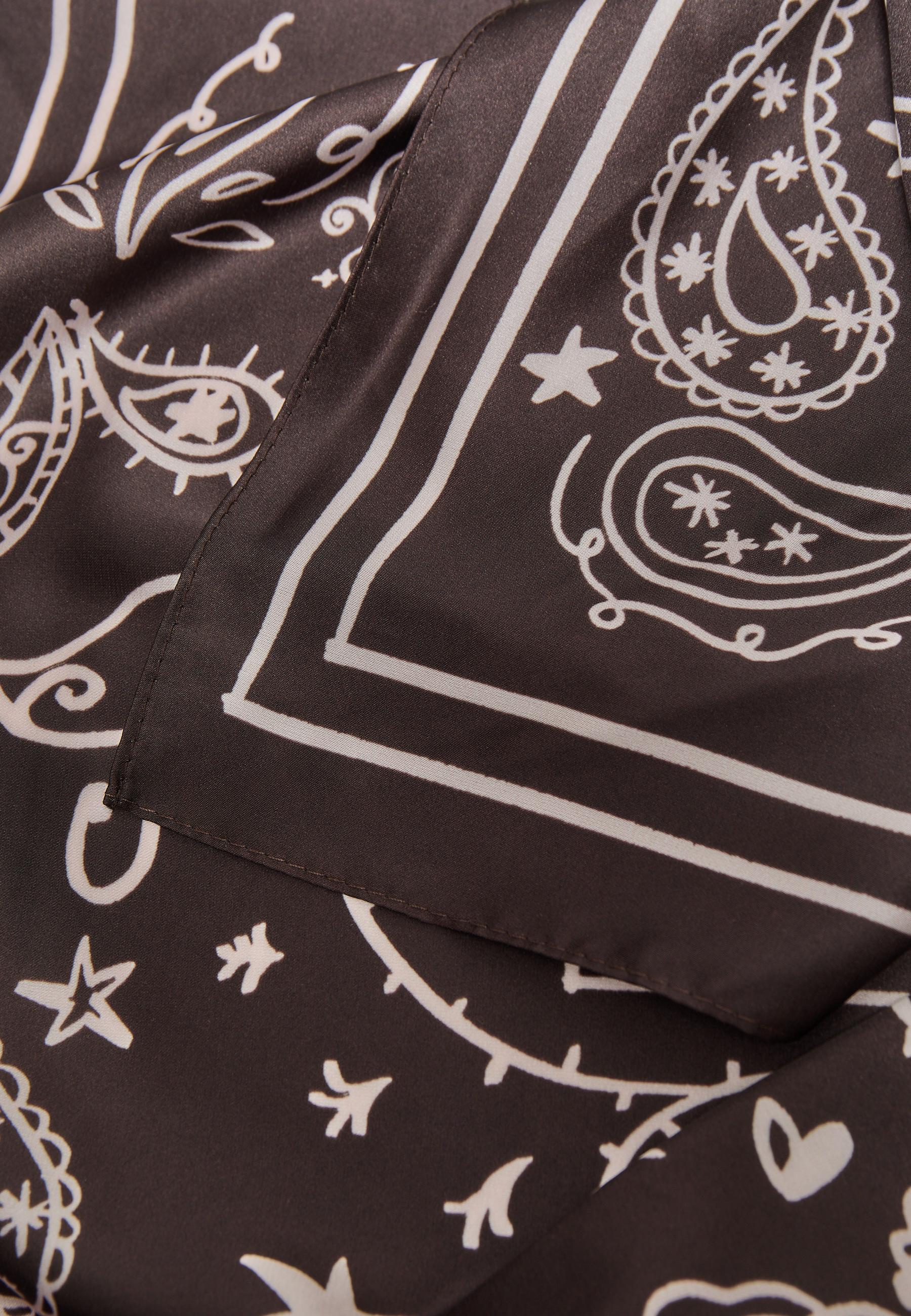 PAISLEY FLORAL SCARF — Brown