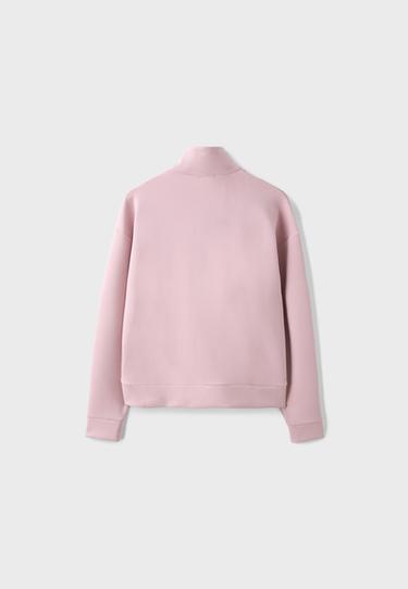 Soft-touch sweatshirt with zip — Pastel pink 8