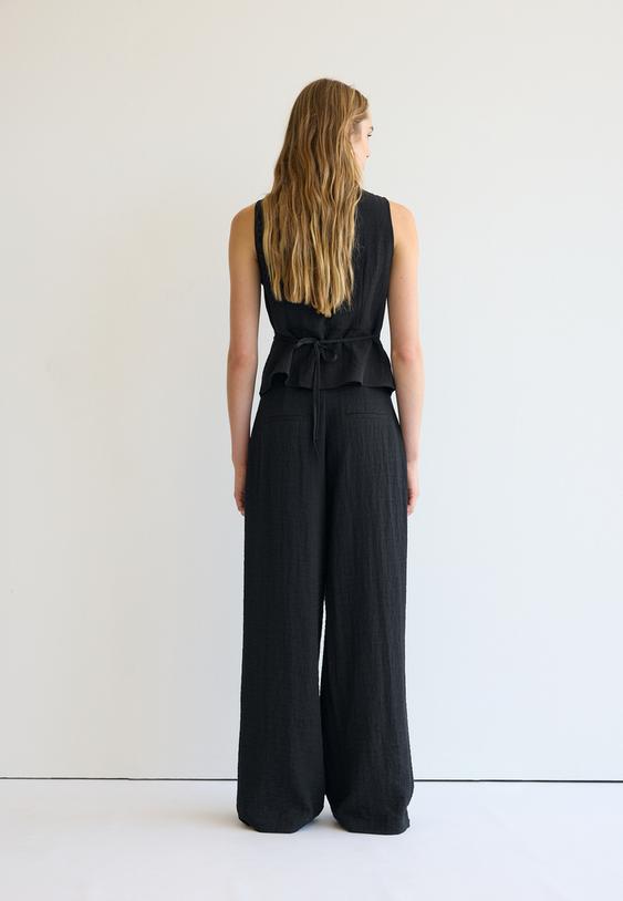 adjustable rustic wideleg trousers l04536154