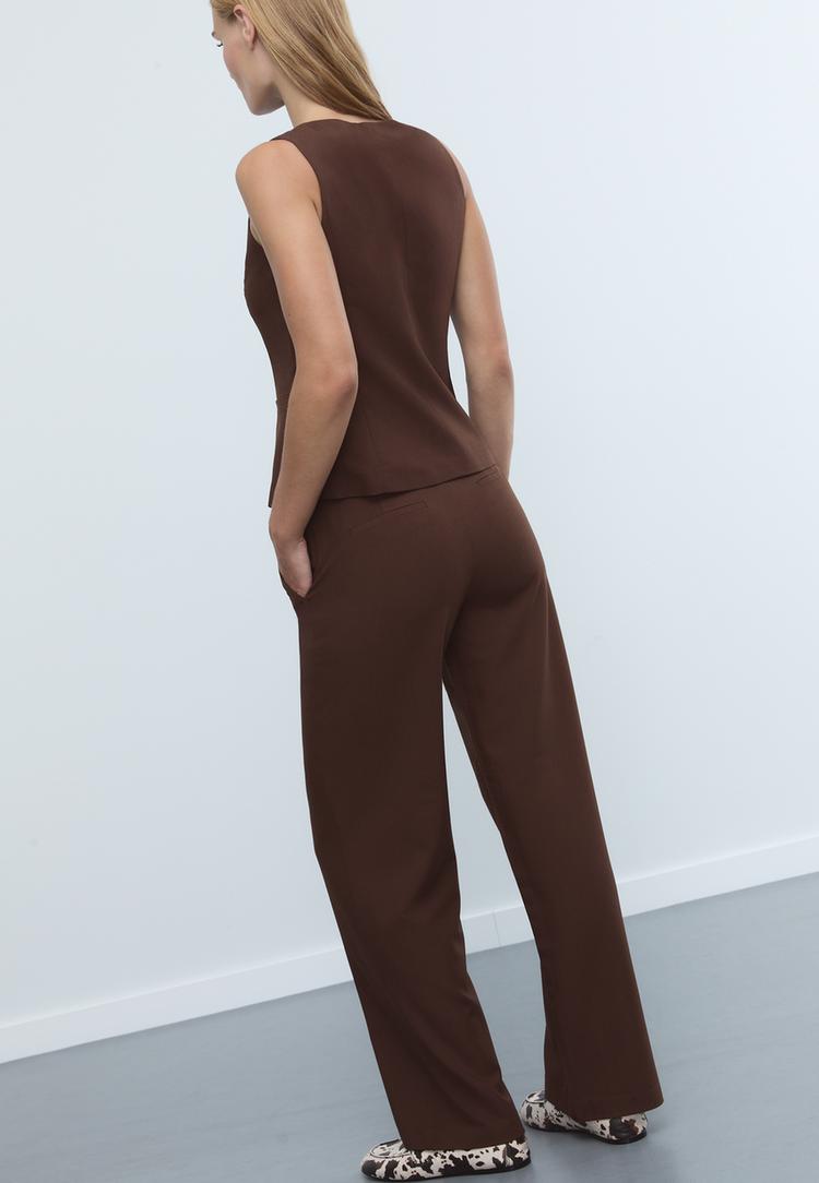 pantalon fluido recto vestir cinturon
