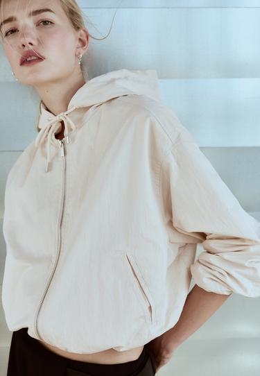 Basic nylon hood jacket — Ecru 6