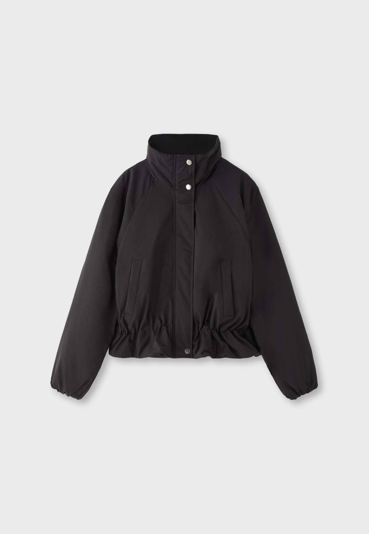 Peplum puffer jacket — Black